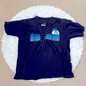LF Furst of a Kind Repurposed Vintage Guam Lace Up Shirt